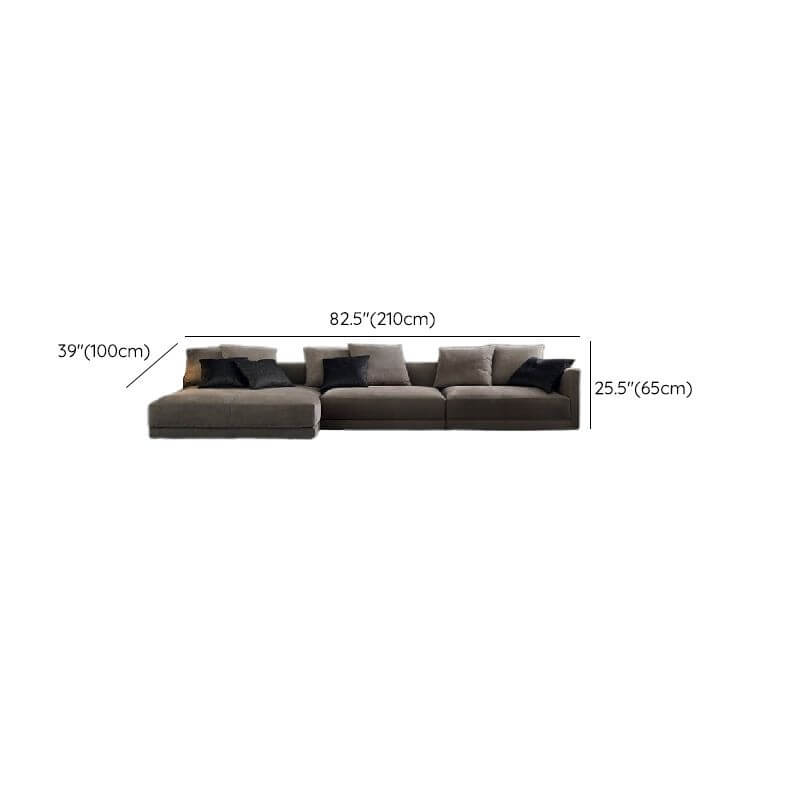 L-Shaped Left Facing Tufted Corner Sectional Sofa with Straight Design - Perfect for Living Room, Lounge & Home Theater Seating