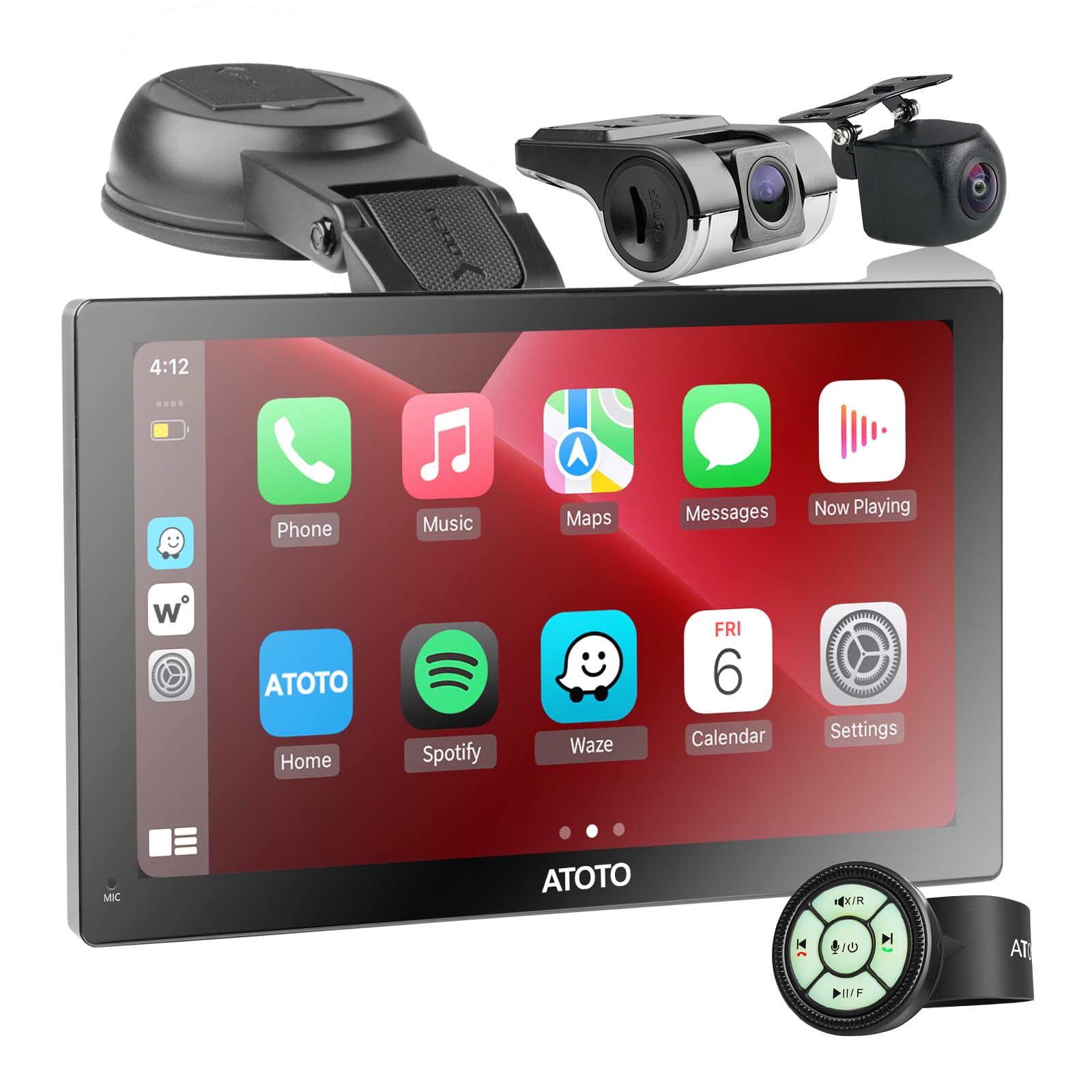 ATOTO P5 Android Car Stereo with Wireless CarPlay & Android Auto, GPS Navigation, Bluetooth, AUX/FM Output, Auto Dimmer - P5XABCR01-03CA - Perfect for Road Trips & Daily Commuting