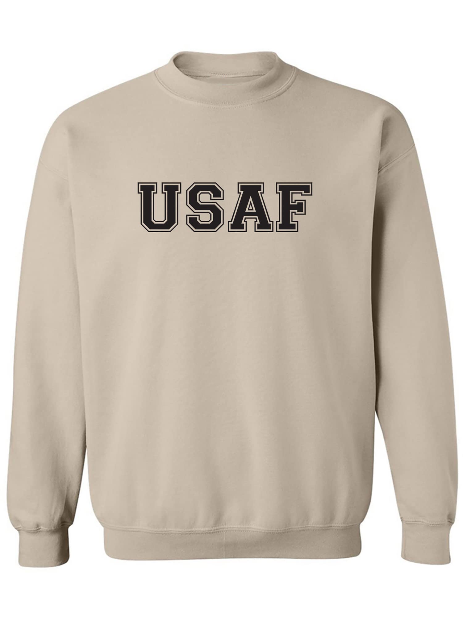Zerogravitee USAF Air Force Crewneck Sweatshirt - Sand Color | Comfortable Military-Inspired Pullover for Men & Women | Perfect for Casual Wear, Outdoor Activities & Military Enthusiasts