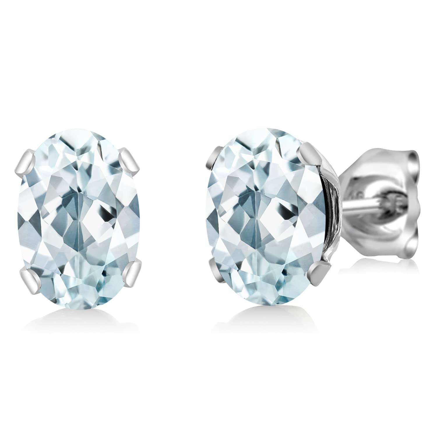 Gem Stone King 7X5MM Oval Gemstone Birthstone Stud Earrings for Women & Men | 925 Sterling Silver Fine Jewelry | Personalized Gift for Mom, Wife, Her | Birthday, Anniversary, Valentine's Day Gift Idea