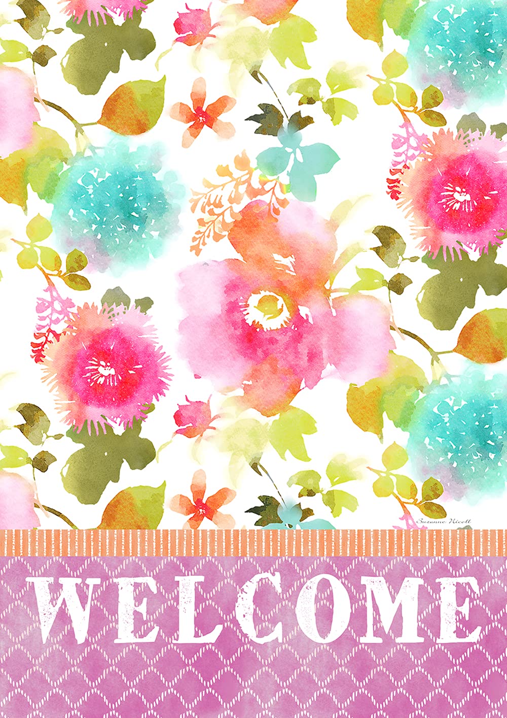 Toland Home Garden 1012530 Bright Blooms Welcome Spring Flag - 28x40 Inch Double Sided Outdoor Garden Flag for Yard Decoration | Perfect for Spring Porch Decor, Front Door Welcome Sign & Seasonal Home Decor