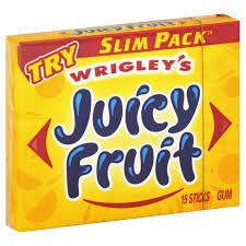Juicy Fruit Chewing Gum Slim Pack - 16 Count (Pack of 1) | Fresh Flavor Bubble Gum for On-the-Go, Office, School & Travel Snacks