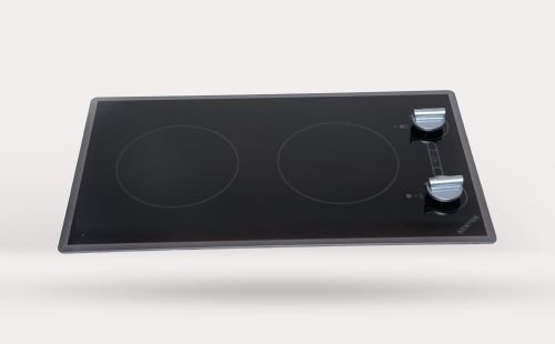 Kenyon Cortez 2-Burner Electric Cooktop - 6.5” Burners with Standard Knob Control, Easy-to-Clean Black Stovetop (120V) - Perfect for Apartments, RVs & Small Kitchens