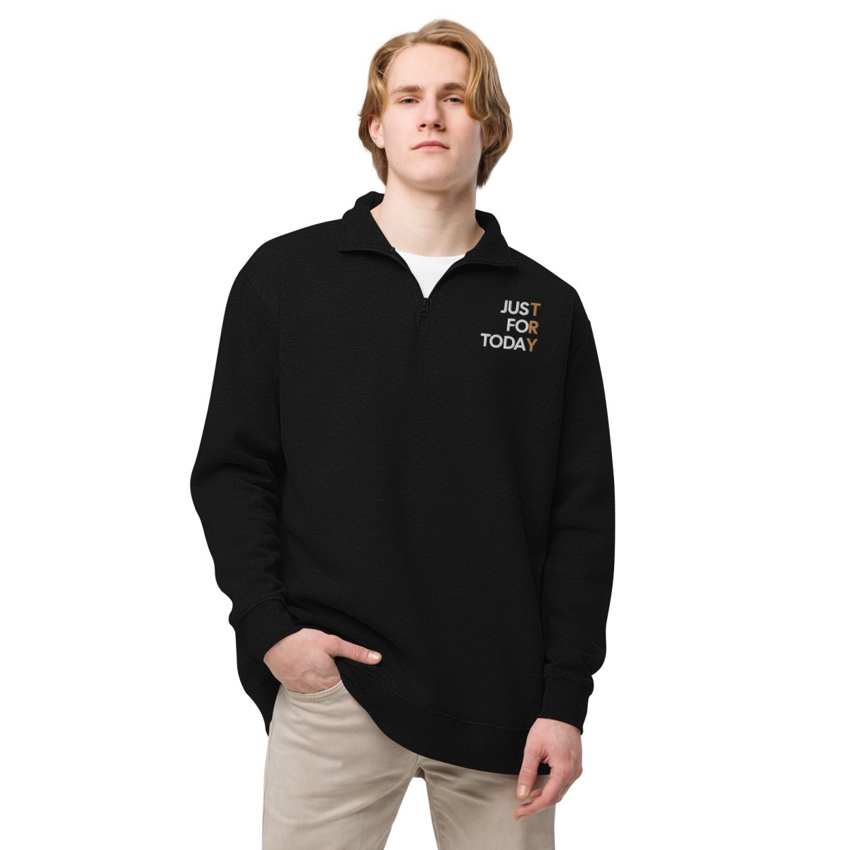 Just for Today Embroidered Fleece Pullover - Inspirational Sobriety Hoodie for Men & Women | Cozy Recovery Apparel for AA Meetings, Sober Living & Daily Comfort