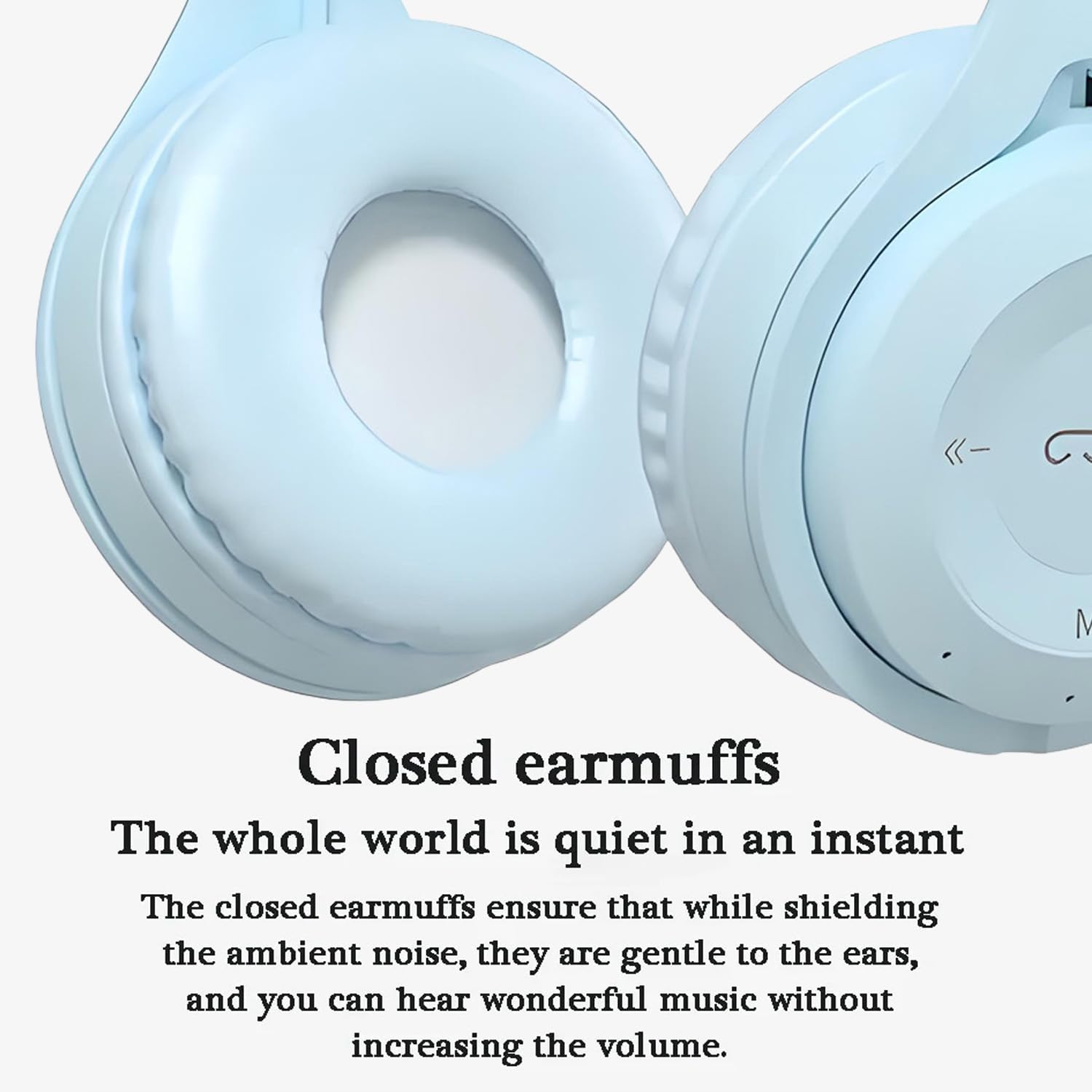 Upgraded Hybrid Active Noise Cancelling Wireless Bluetooth Headphones with Mic, Deep Bass & Hi-Fi Audio, Soft Earpads for Comfort, Long Battery Life - Perfect for Home Office, Travel & Commuting (Over-Ear, Blue)