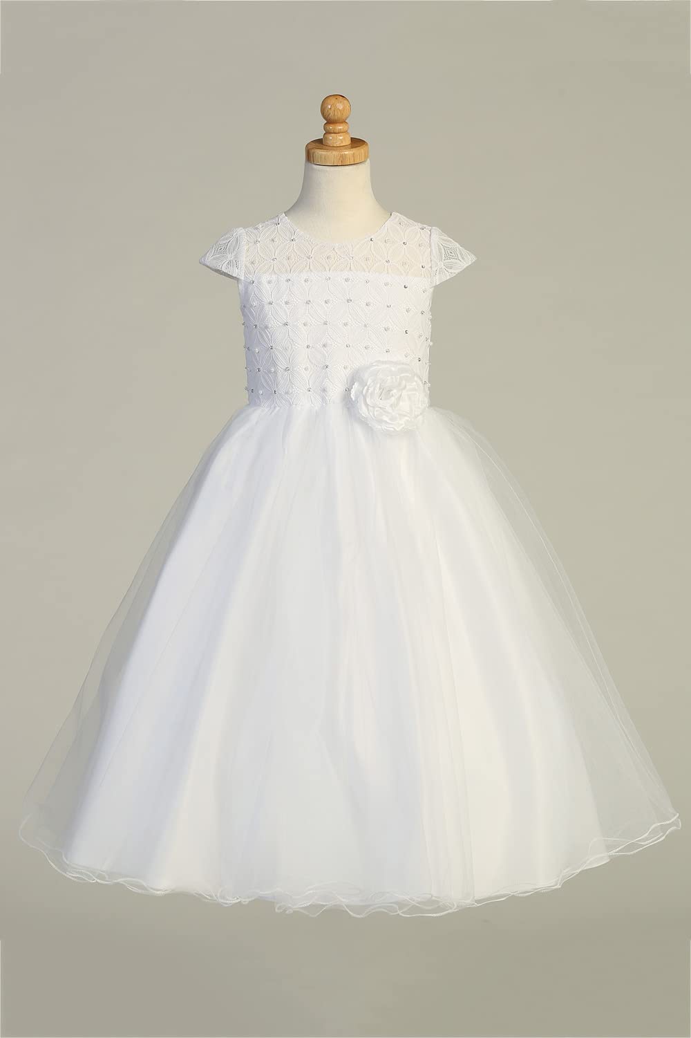 Pink Princess First Communion Dresses for Girls Age 7-16 | White Holy Communion Gowns Plus Size | Perfect for Church Ceremonies & Special Occasions