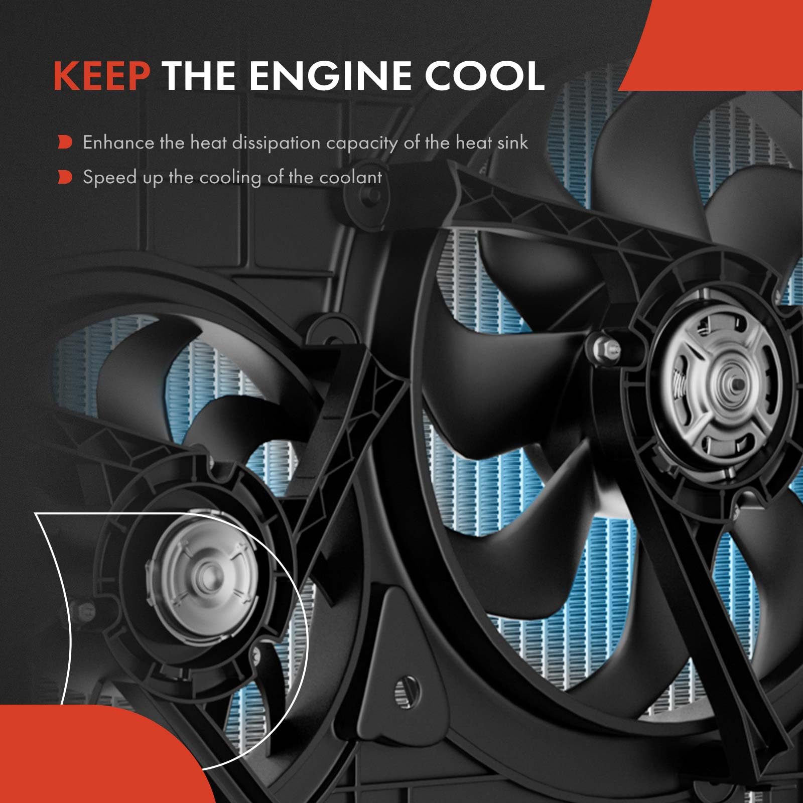 Premium Engine Radiator Cooling Fan Assembly for Jeep Compass/Patriot 2007-2017, Dodge Caliber 2007-2012, Chrysler 200 2011-2014 - Replacement Part for Improved Engine Cooling & Performance - Perfect for Off-Roading, Daily Commuting & Hot Weather Driving