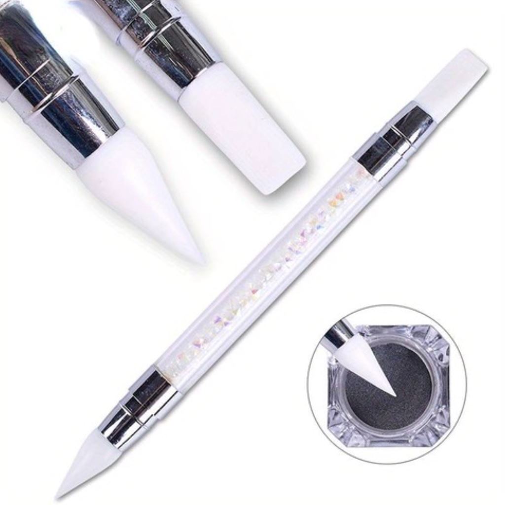 2 Way Silicone Nail Art Pen - Dual Tip Nail Design Tool for DIY Manicure & Nail Painting (White) | Perfect for Home Nail Art, Salon Professionals & Gift Giving