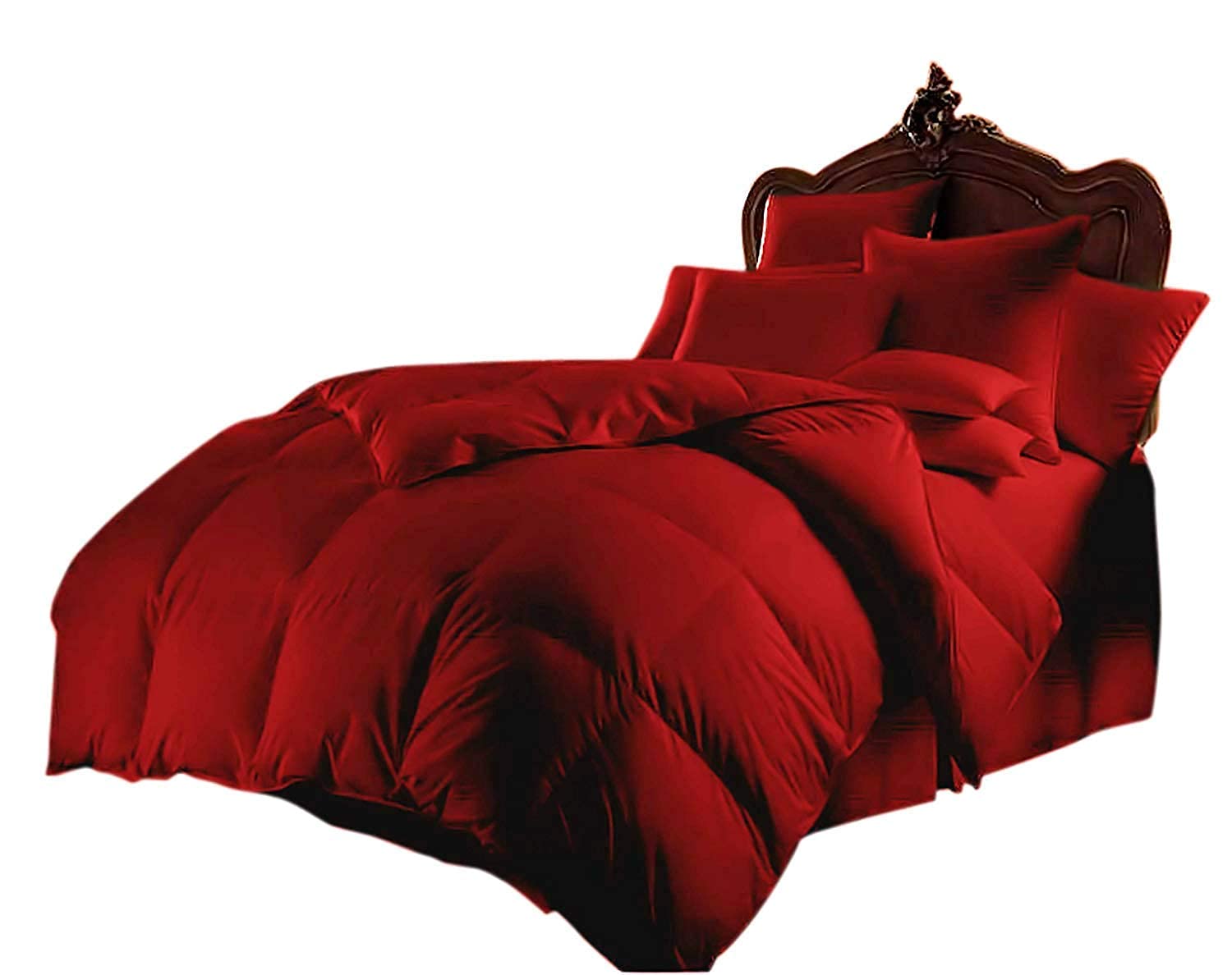 Premium 600 GSM Twin XL Comforter Set - 3 Piece Cotton Burgundy Bedding Set (Comforter + 2 Pillowcases) for Extra Long Twin Beds - Soft & Cozy for Dorm Rooms, Guest Beds & Teen Bedrooms