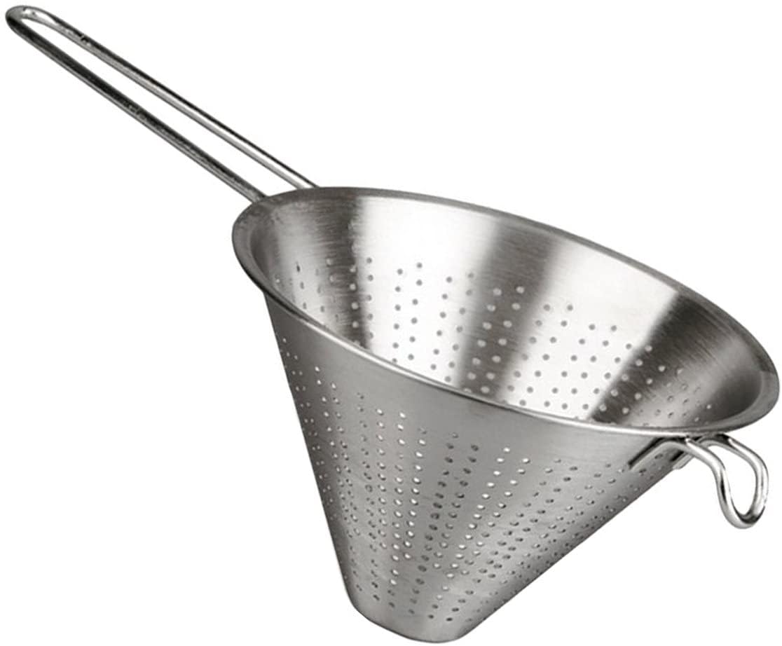 Premium Stainless Steel Kitchen Strainer - 16cm Fine Mesh Colander for Pasta, Vegetables & Fruits | Durable & Rust-Proof | Ideal for Cooking, Baking & Food Prep | Space Home Silver Strainer
