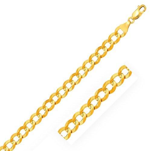 8.2mm 14k Yellow Gold Solid Curb Chain Necklace - 24 Inch Length for Men & Women | Perfect for Layering, Gift Giving & Everyday Wear