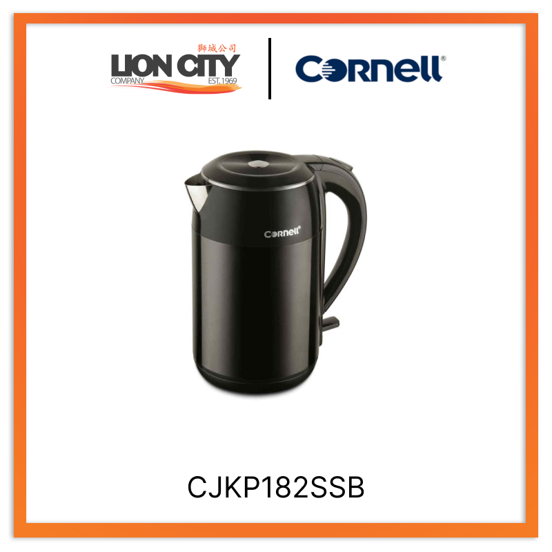 Cornell 1.8L Cool Touch Stainless Steel Electric Kettle - Fast Boiling, Auto Shut-Off, BPA-Free - Perfect for Tea, Coffee & Office Use