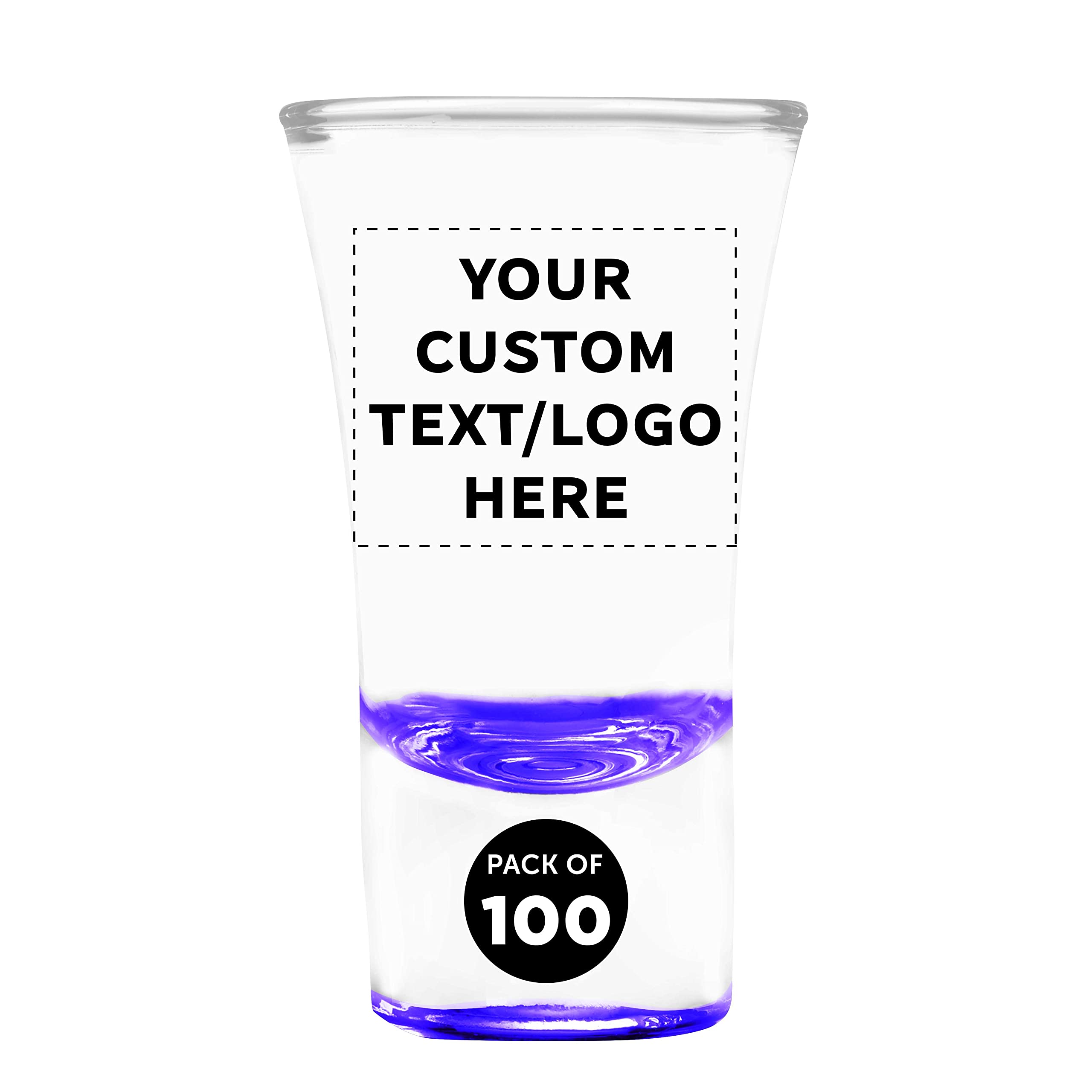 Custom 2 oz. Lord Shooter Etched Shot Glasses - 100 Pack with Personalized Text & Logo - Purple Barware for 21st Birthday Parties, Bachelor/Bachelorette Events & Lounge Decor