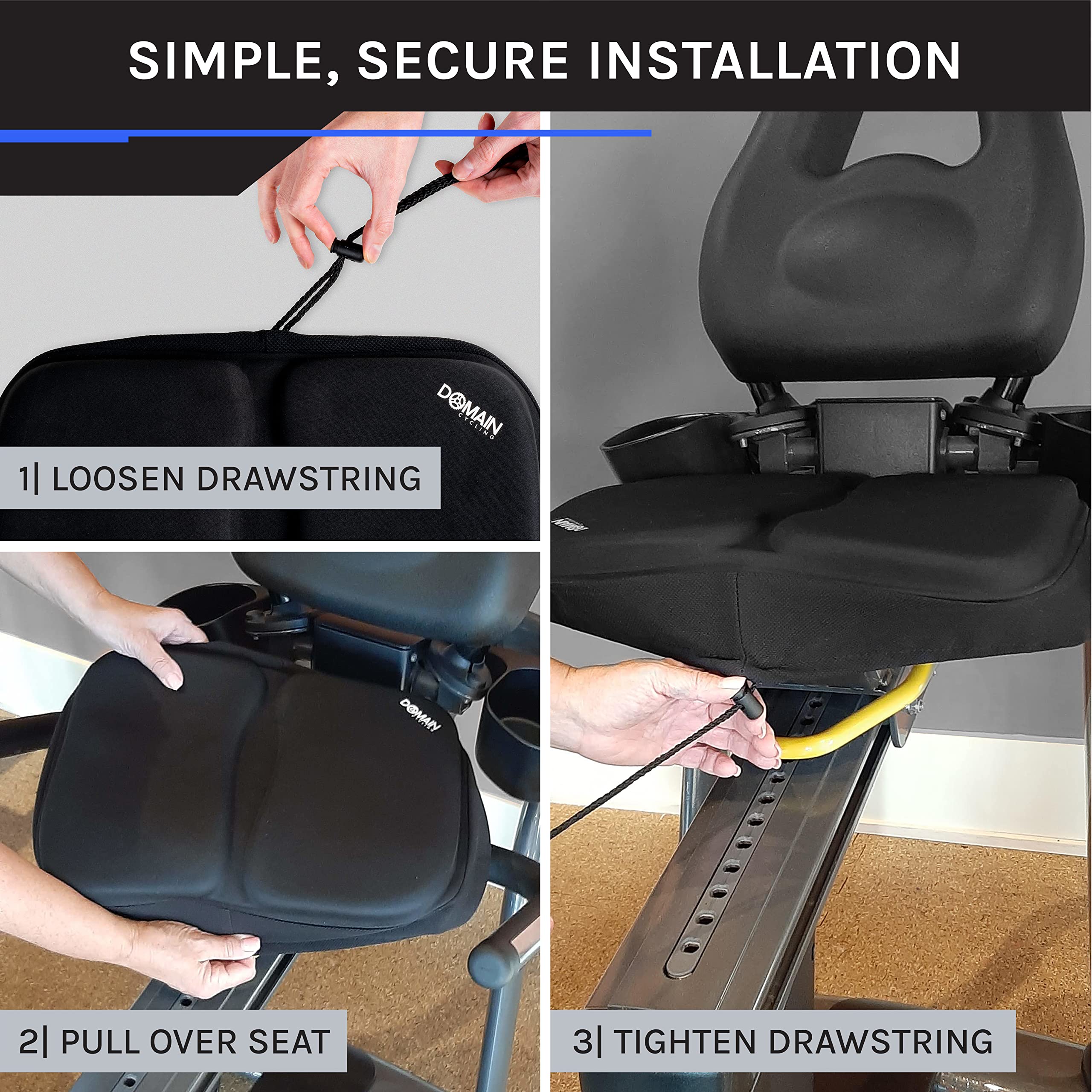 Recumbent Bike Seat Cushion - Gel Exercise Bike Seat Cover for Stationary & Spin Bikes (39.37 x 29.21 cm) - Comfortable Padding for Men & Women - Perfect for Home Gym, Indoor Cycling & Long Workouts
