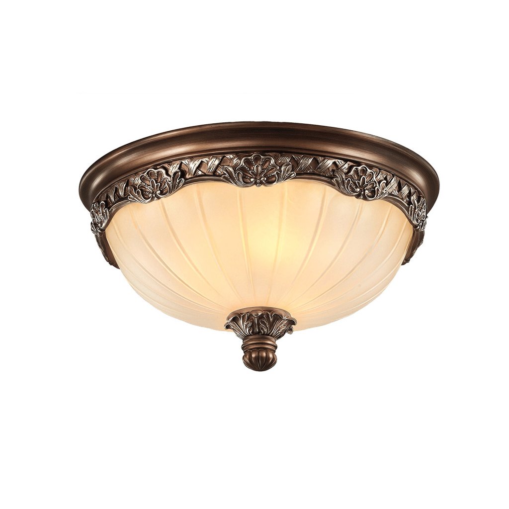 Vintage Wrought Iron Ceiling Light with Round Glass Shade - American Country Style Resin Ceiling Lamp for Living Room, Bedroom, Study, Office - Rustic Farmhouse Lighting for Hallway, Balcony, Entryway & Corridor - Perfect for Cozy Home Decor & Vintage Interior Design