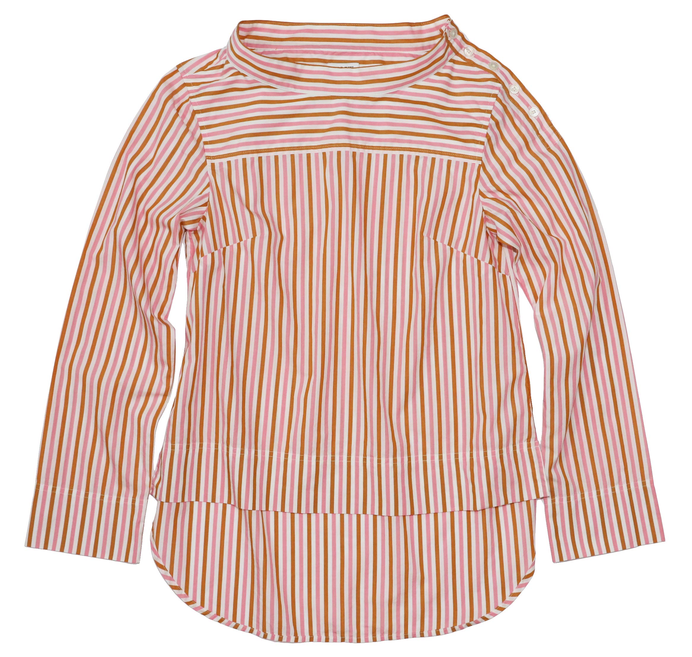 J.Crew Women's Funnel-Neck Drop Hem Long Sleeve Blouse - Casual & Office Wear Tunic Top for Fall & Winter Fashion