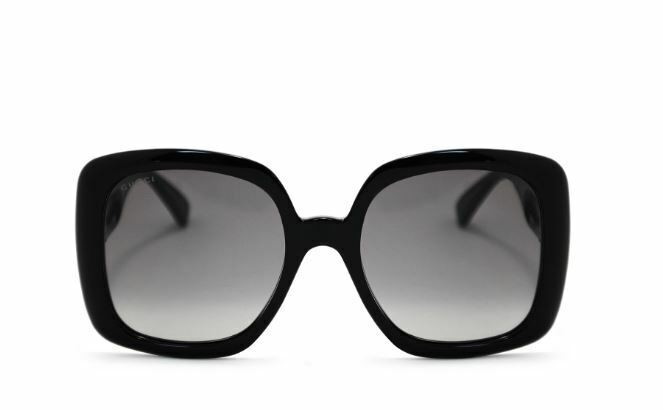 Gucci GG 0713S 001 Black Blue/Gray Gradient Square Women's Sunglasses - UV Protection Fashion Shades for Women, Perfect for Beach, Driving & Outdoor Activities