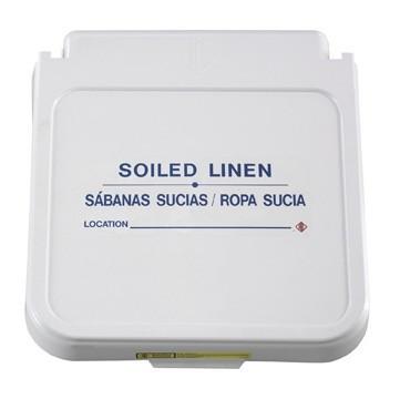 5-Pack Blue Lettering Soiled Linen Hamper Labels - Perfect for Laundry Room, Hospital, or Hotel Organization