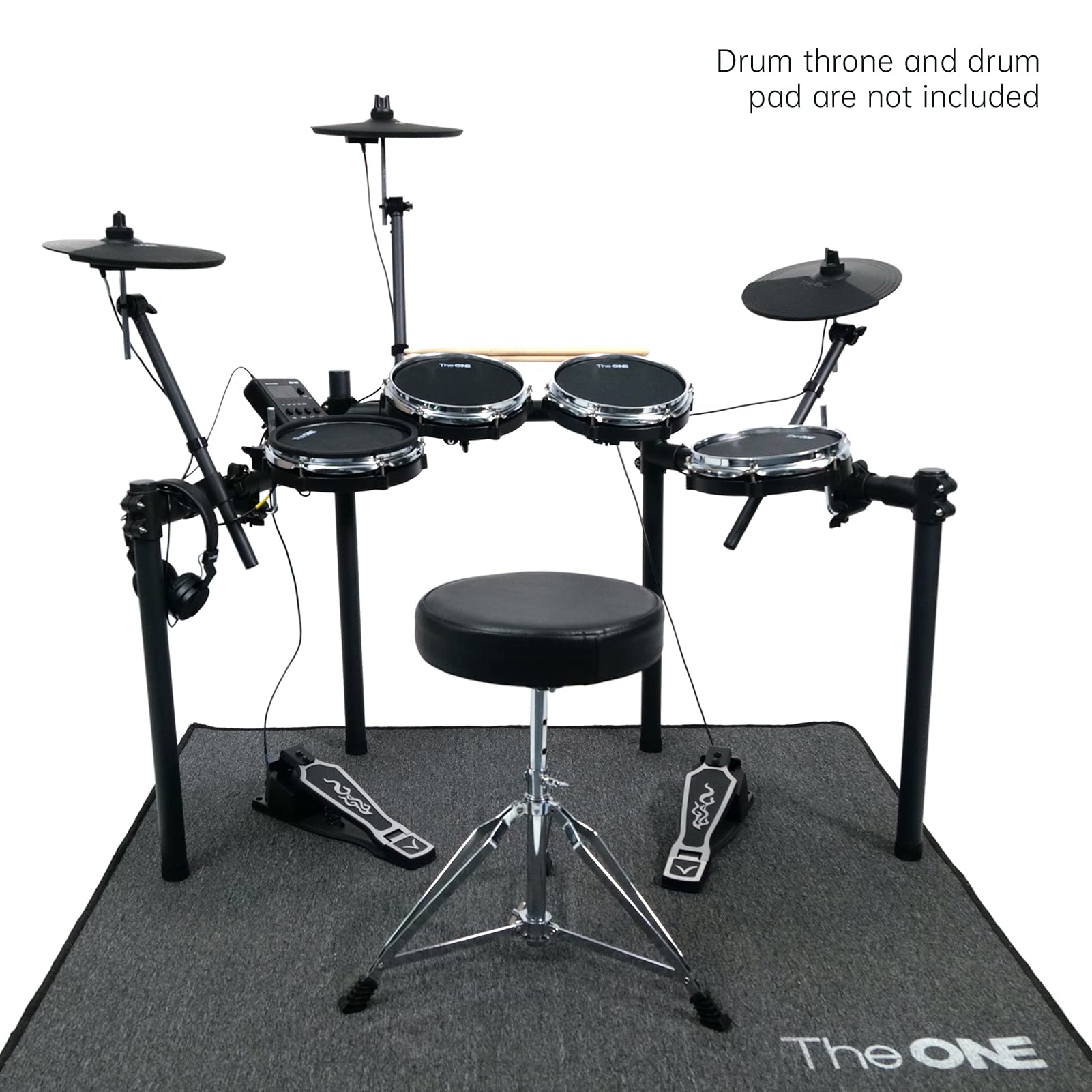 The ONE Electric Drum Kit - Professional Electronic Drum Set for Adults & Kids with 333 Sounds, 4 Mesh Pads, 2 Pedals, Headphones & Drum Sticks - Bluetooth/USB MIDI/AUX Connectivity - Perfect for Home Practice, Studio Recording & Music Education