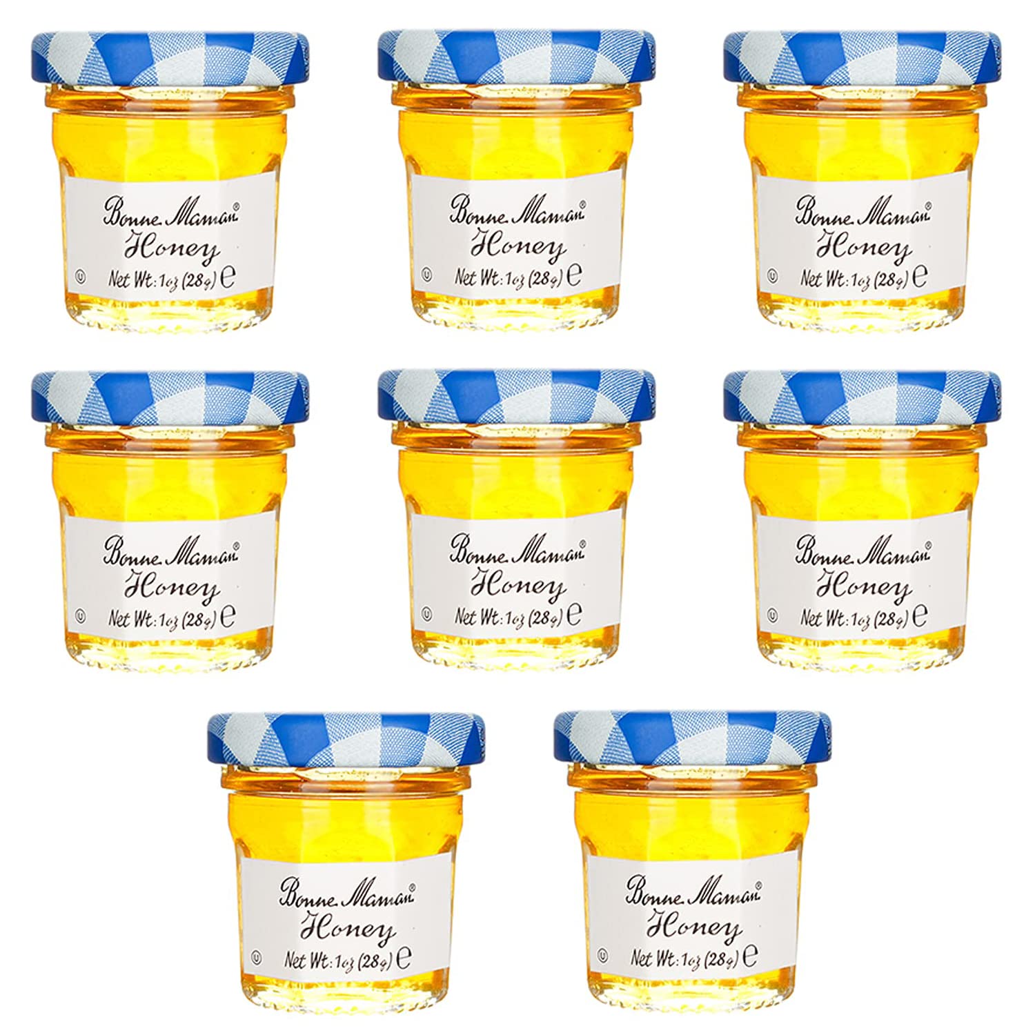 Bonne Maman Honey Gift Set - 8 Mini 1 oz Jars of Pure French Honey | Perfect for Tea, Breakfast, Gifting & Gourmet Cooking