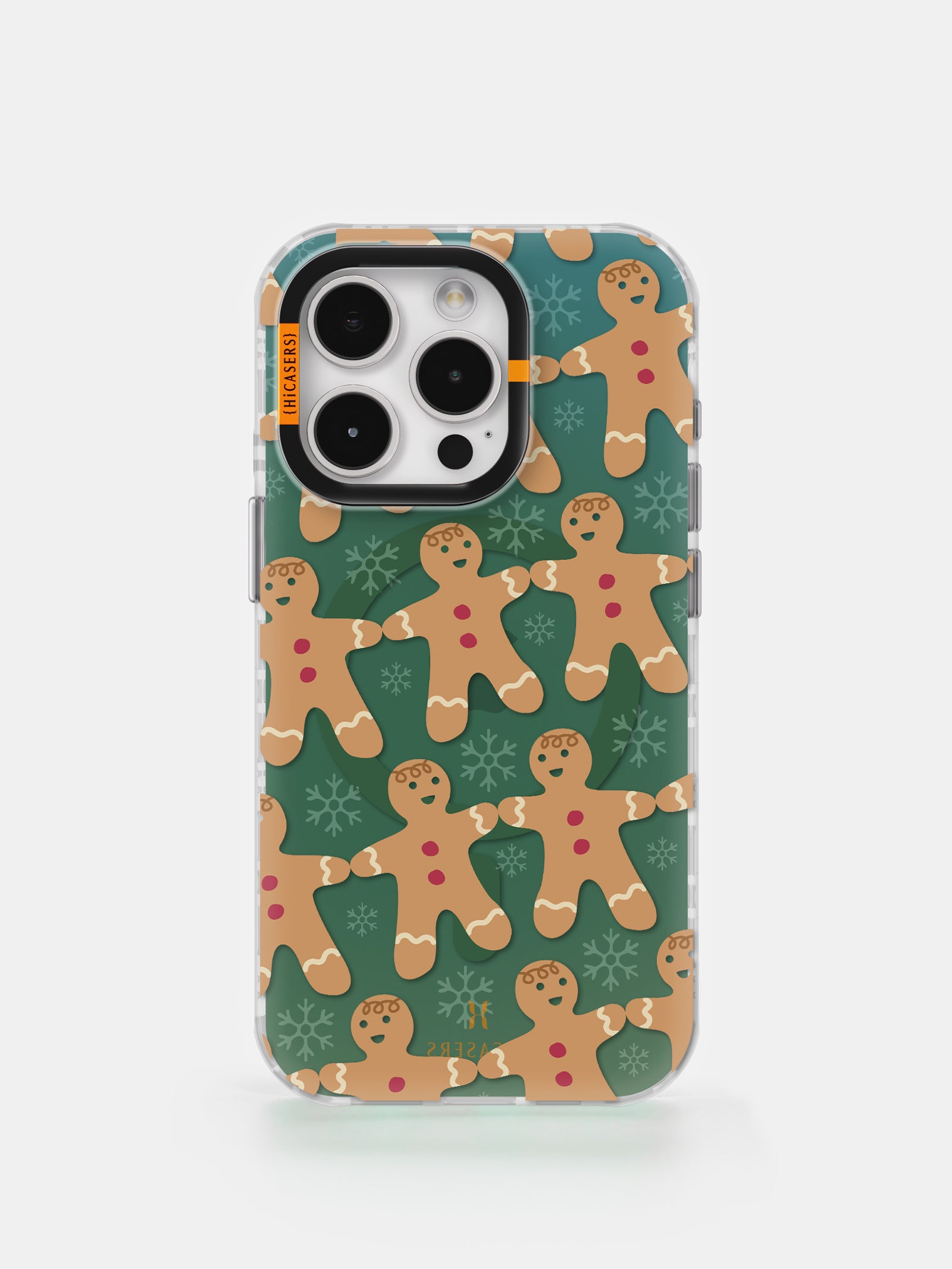 Iridescent Green Frosted Gingerbread Man Phone Case - Perfect for Christmas Gifts & Holiday Decorations