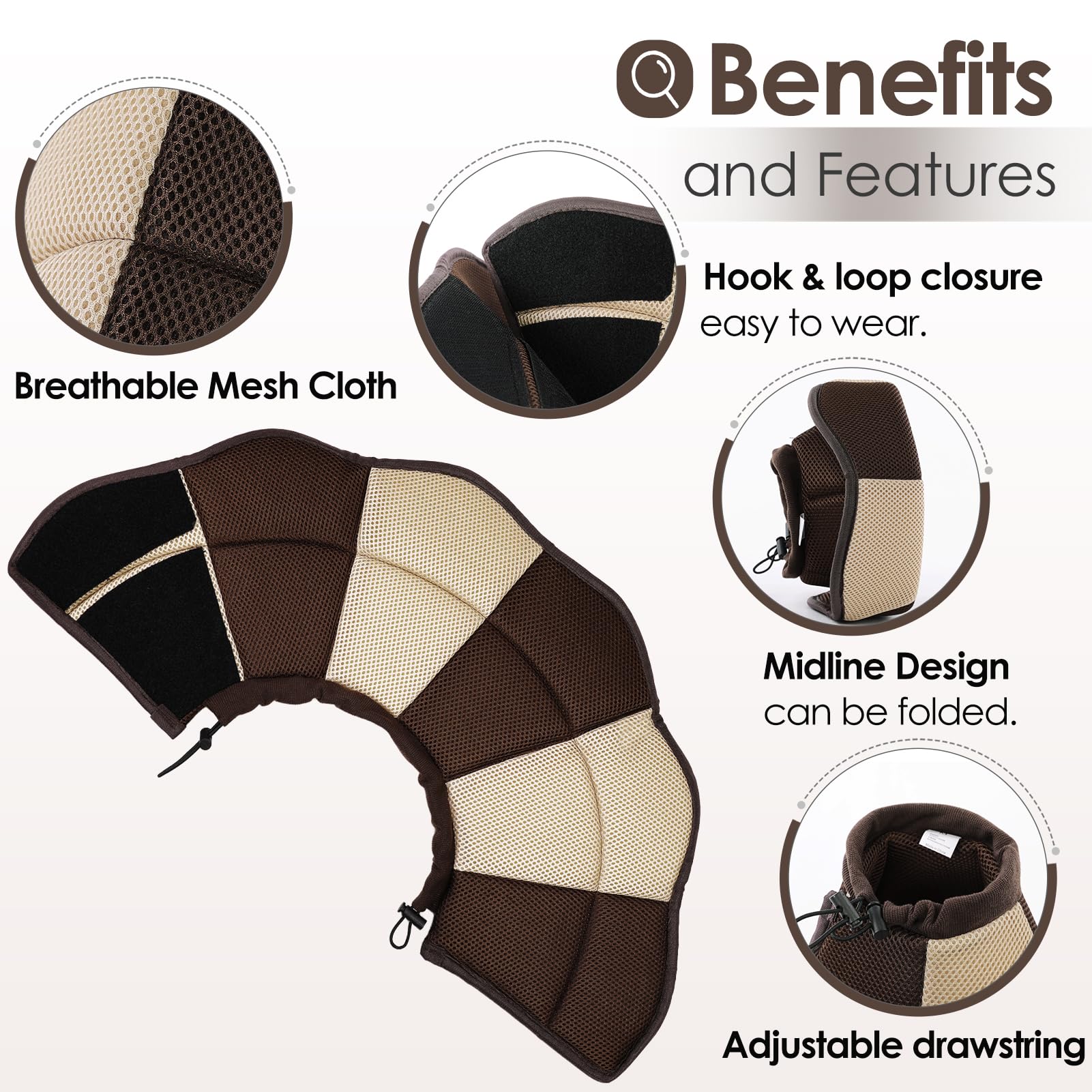 AOFITEE Soft Adjustable Dog Cone Collar - Large Breathable Mesh Elizabethan Collar for Post-Surgery Recovery, Prevents Licking Wounds - Perfect for Dogs After Spay/Neuter Surgery or Injury Care