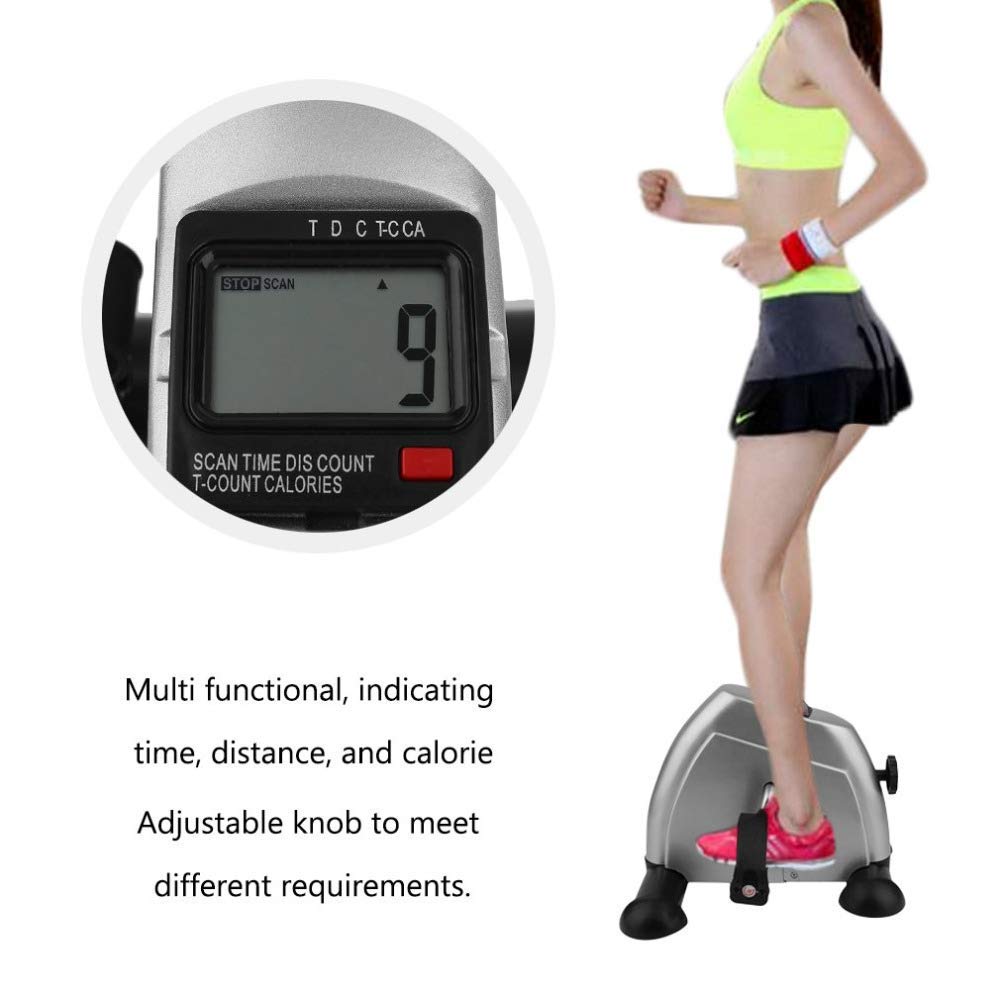Motorized Mini Exercise Bike with LCD Display - Portable Indoor Cycling Pedal Exerciser for Home Fitness, Rehabilitation & Office Workout