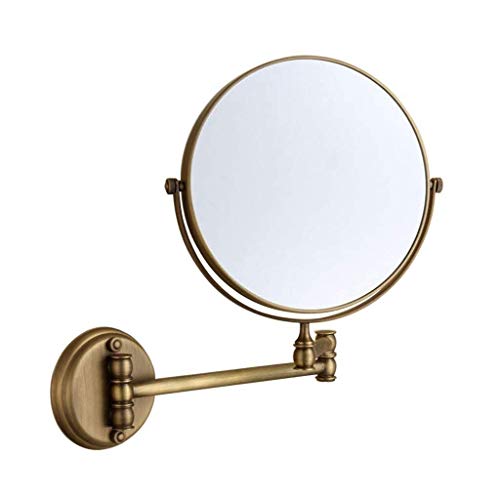 8 Inch Wall-Mounted Makeup Mirror - Double-Sided 3X Magnifying Mirror with Copper Frame, Bronze Finish for Bathroom & Vanity (Perfect for Grooming, Makeup Application & Skincare Routine)