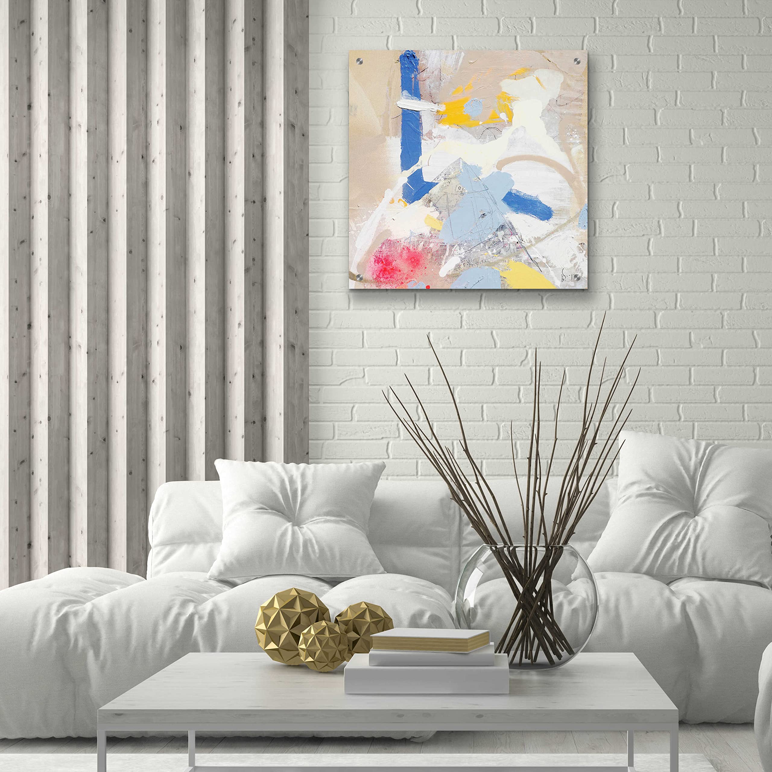 Epic Art 'Verano' by Alba Escayo - Vibrant 24x24 Inch Acrylic Glass Wall Painting - Modern Home & Office Decor for Living Room, Bedroom or Gallery Display