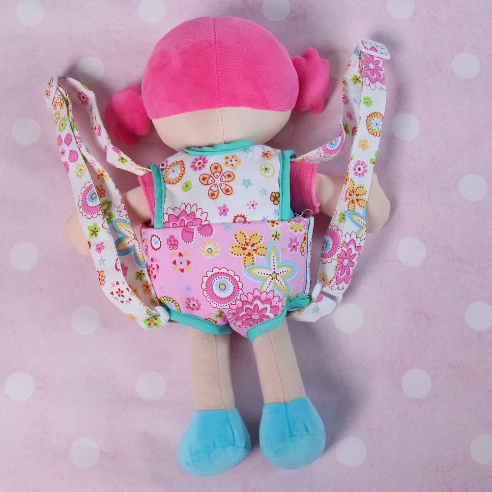 Patchwork Pink Doll Carrier - Comfortable Straps for Baby Playtime