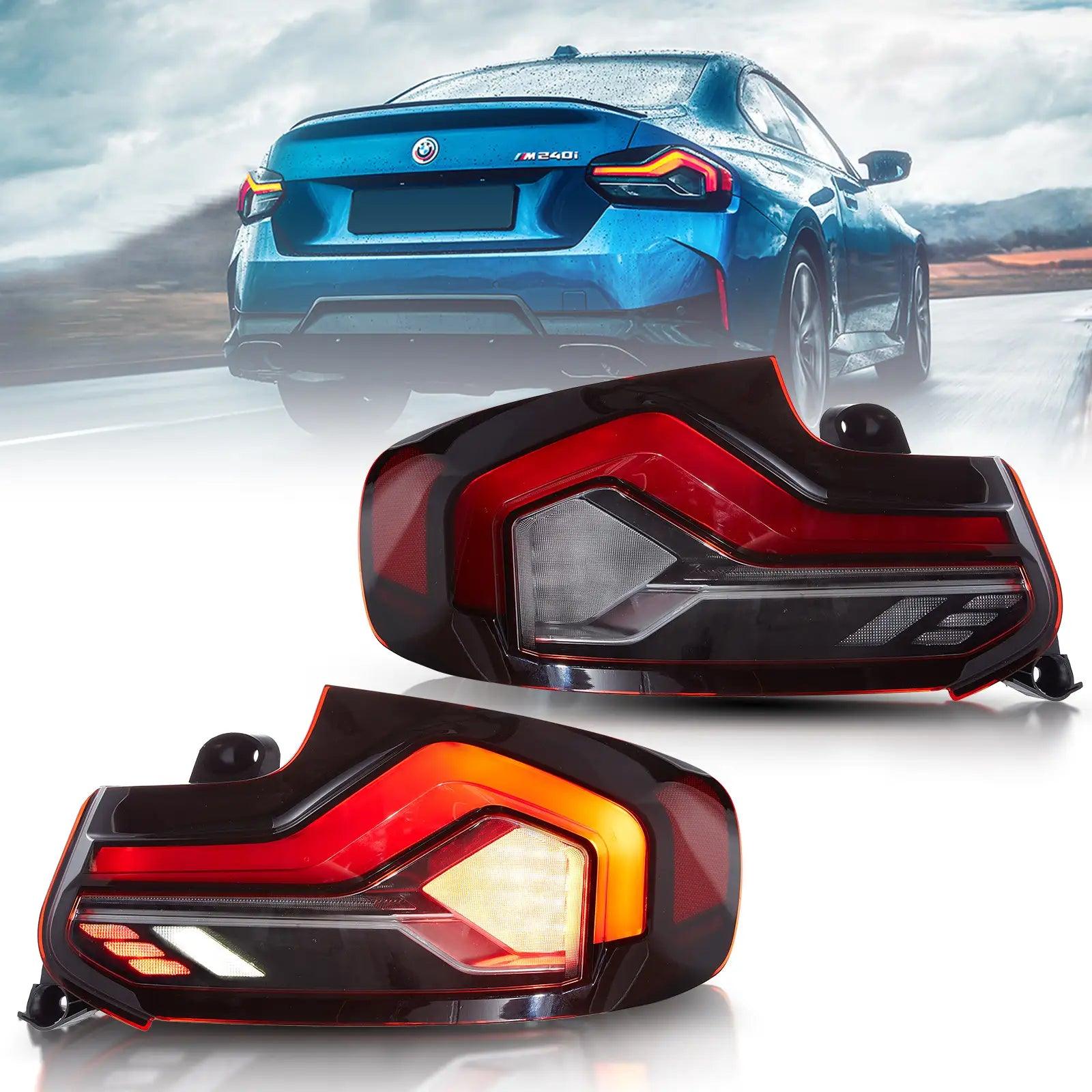 2014-2021 BMW 2 Series F22 F23 & M2 F87 LED Tail Lights Assembly with Dynamic Startup Animation - Plug & Play Upgrade for Enhanced Night Visibility & Style (Perfect for Street Driving, Car Shows & Custom Builds)
