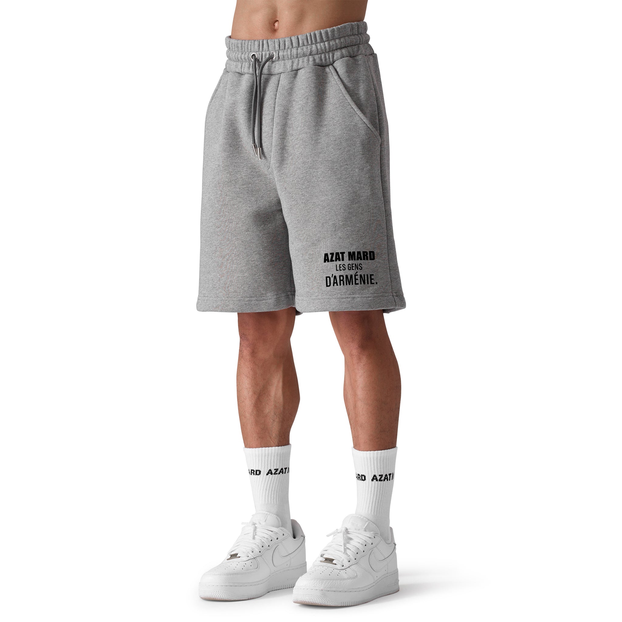 Azat Mard Men's Casual Shorts - Comfortable Grey Athletic Shorts for Running, Gym & Summer Outdoor Activities