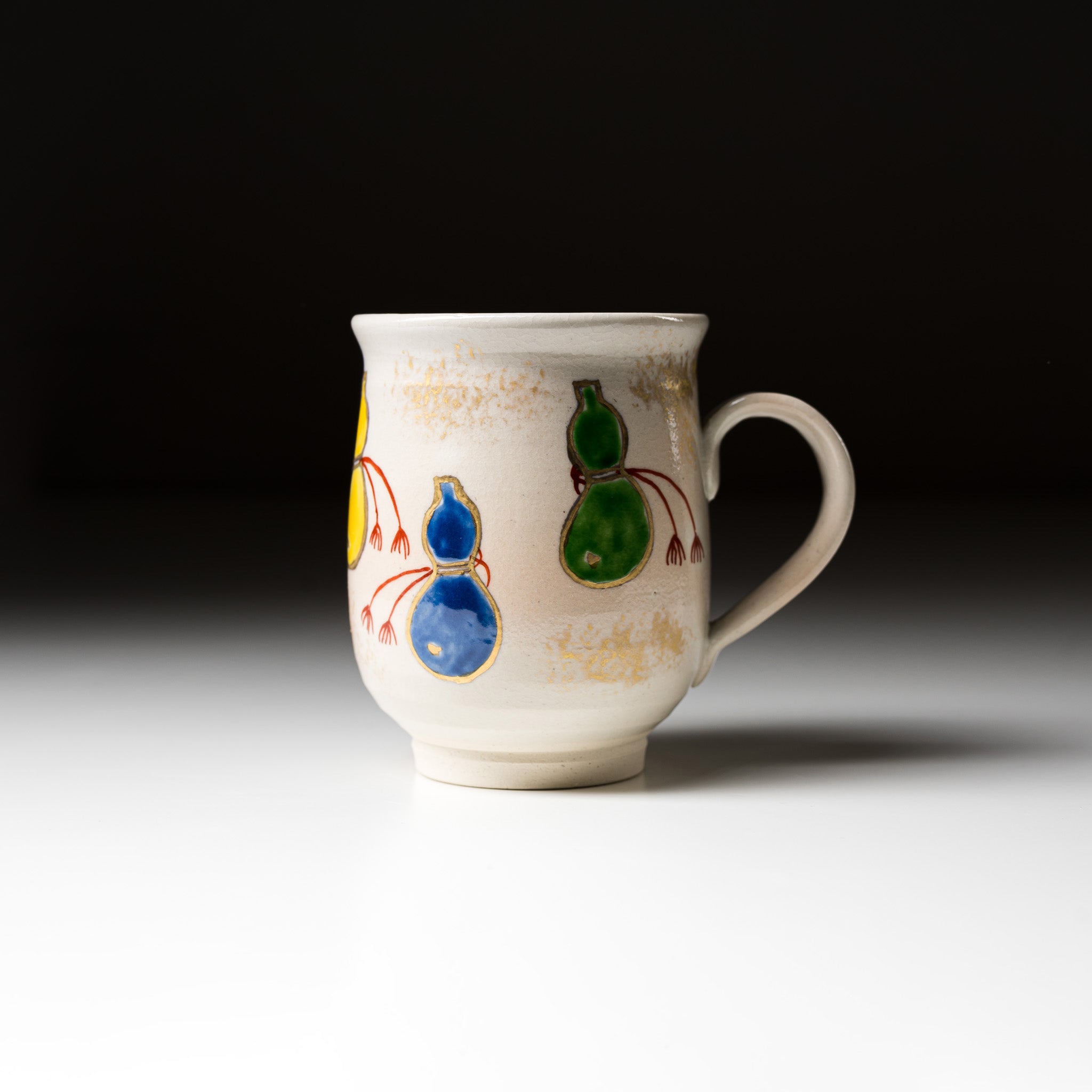 Handmade Kyoto Kiyomizu Ware Hyotan Mug Cup - Traditional Japanese Ceramic Tea Cup, Red - Perfect for Matcha, Coffee & Home Decor
