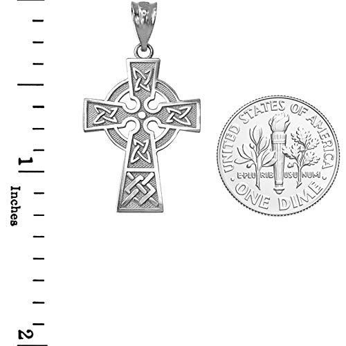 LA BLINGZ Sterling Silver Celtic Cross Charm Necklace - Elegant Religious Jewelry for Women, Perfect for Gifts, Weddings & Everyday Wear