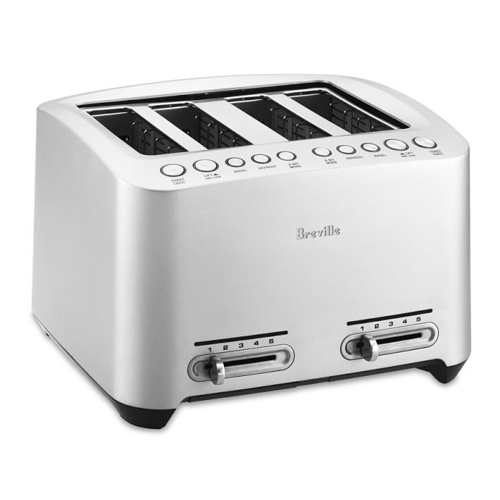 Breville BTA840BSS 4-Slice Smart Toaster - Stainless Steel, Die-Cast Construction - Perfect for Breakfast, Brunch & Family Meals