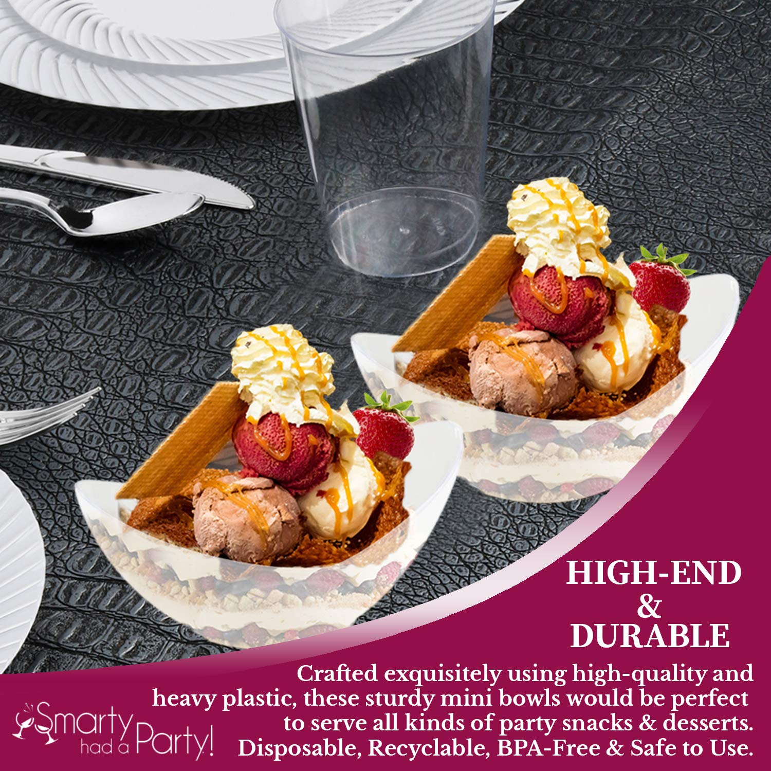 Disposable Plastic Cups - 4 oz Clear Ice Cream Bowls for Yogurt, Fruit, Cheesecake & Pudding | Bulk Party Supplies for Weddings, Events & Catering (Pack of 288) | Perfect for Dessert Bars, Ice Cream Socials & Party Snacks