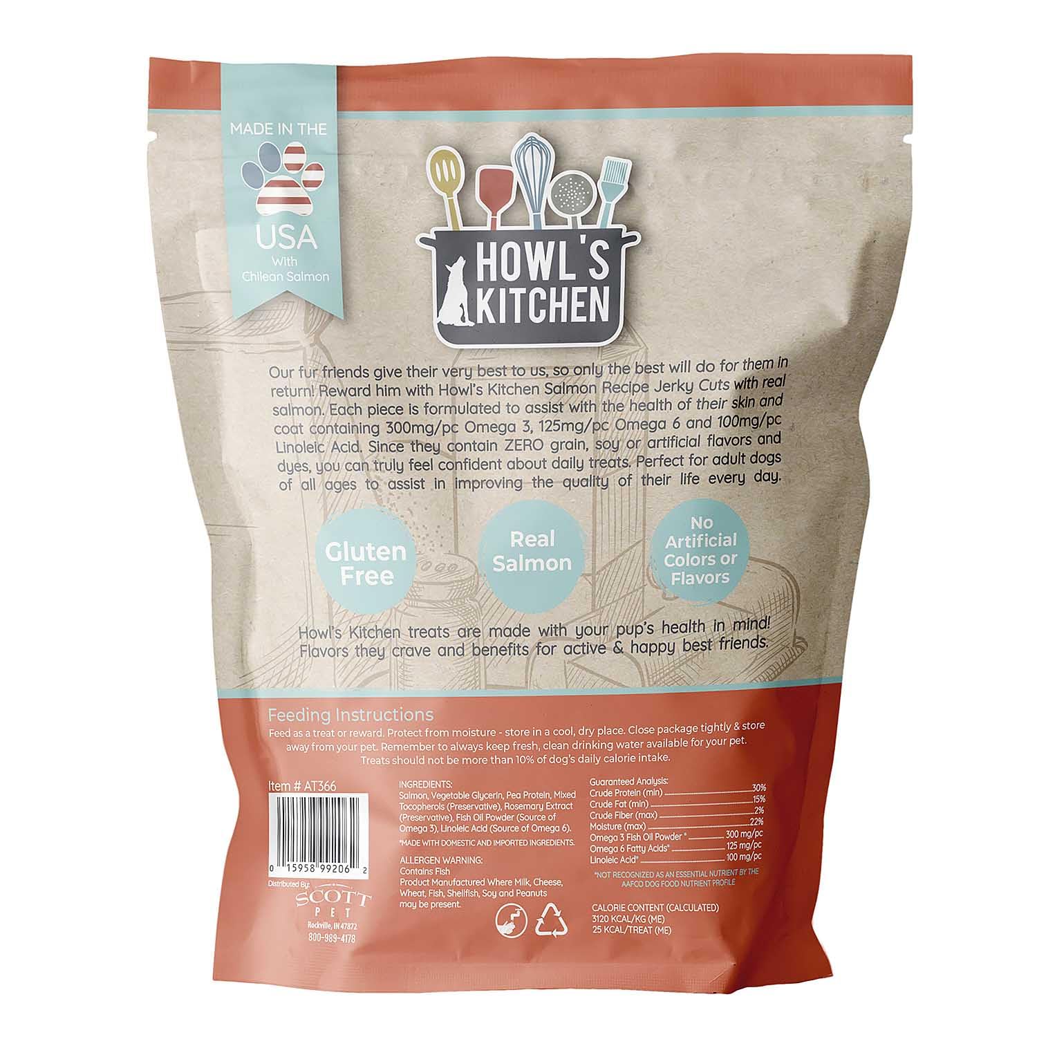 Howl's Kitchen Salmon Dog Treats - Healthy Jerky for Pets