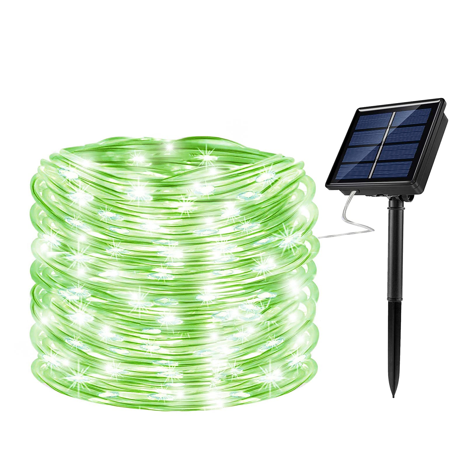 Oluote 16ft Solar String Lights Outdoor - 50 LED Waterproof Rope Lights with Solar Panel for Garden, Patio, Yard Decor | Perfect for Home, Parties, Independence Day & Holiday Lighting (Green)