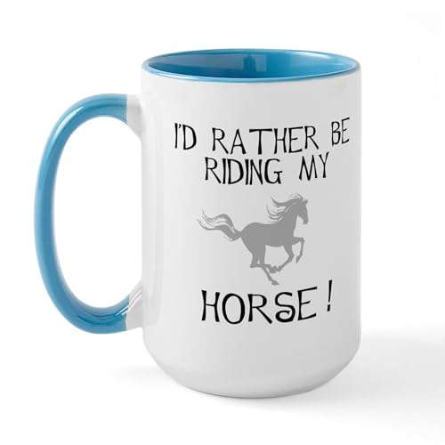White/Blue Inside - Rather...Horse! Large Mug