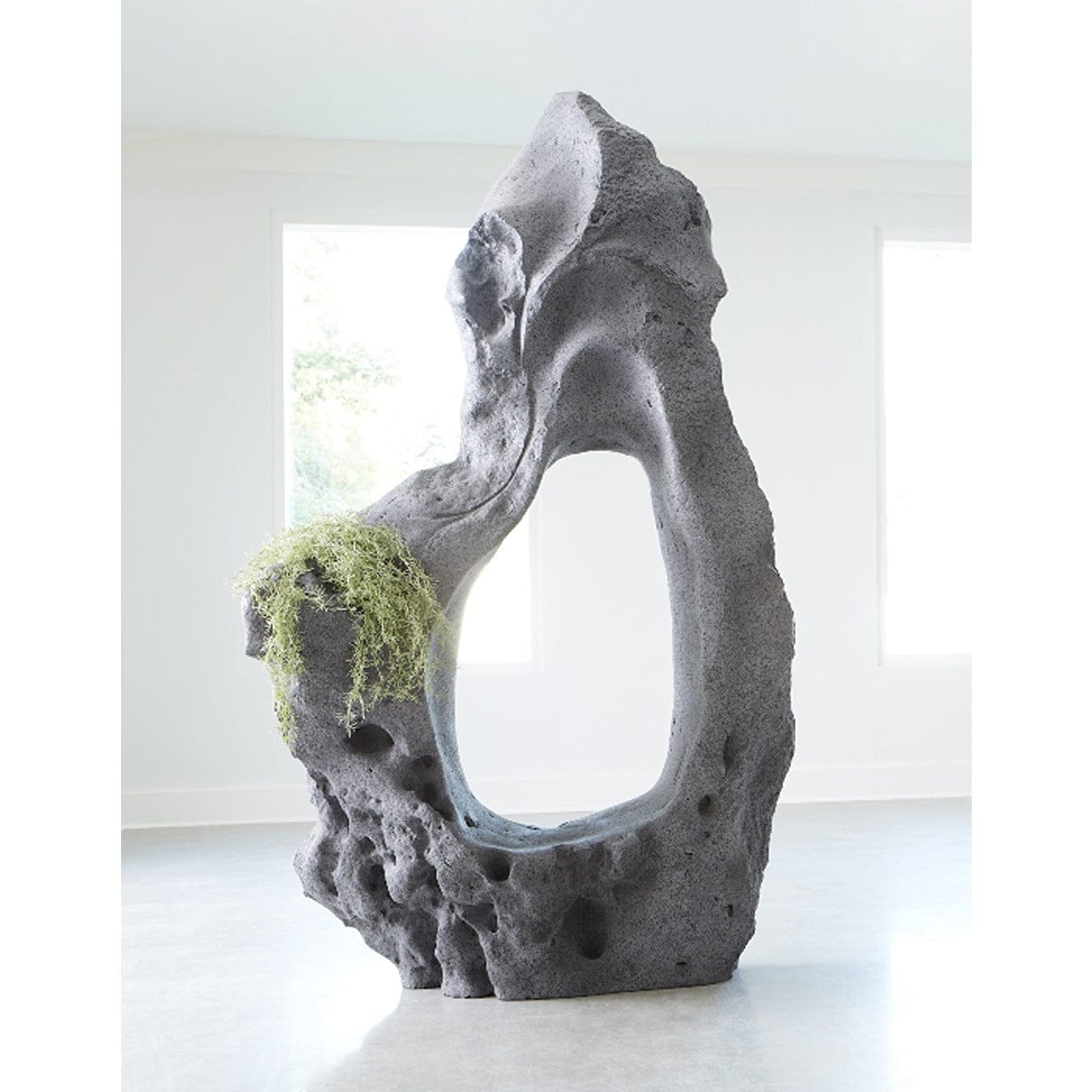 Large Handcrafted Charcoal Stone Sculpture - Elegant Cast Stone Statue for Home Decor, Garden, and Office | Perfect for Indoor & Outdoor Display