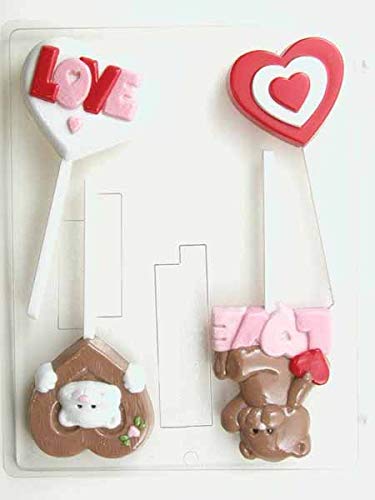 Valentine's Day Assorted Lollipop Candy Mold V196 - DIY Chocolate & Candy Making for Parties, Gifts & Romantic Celebrations