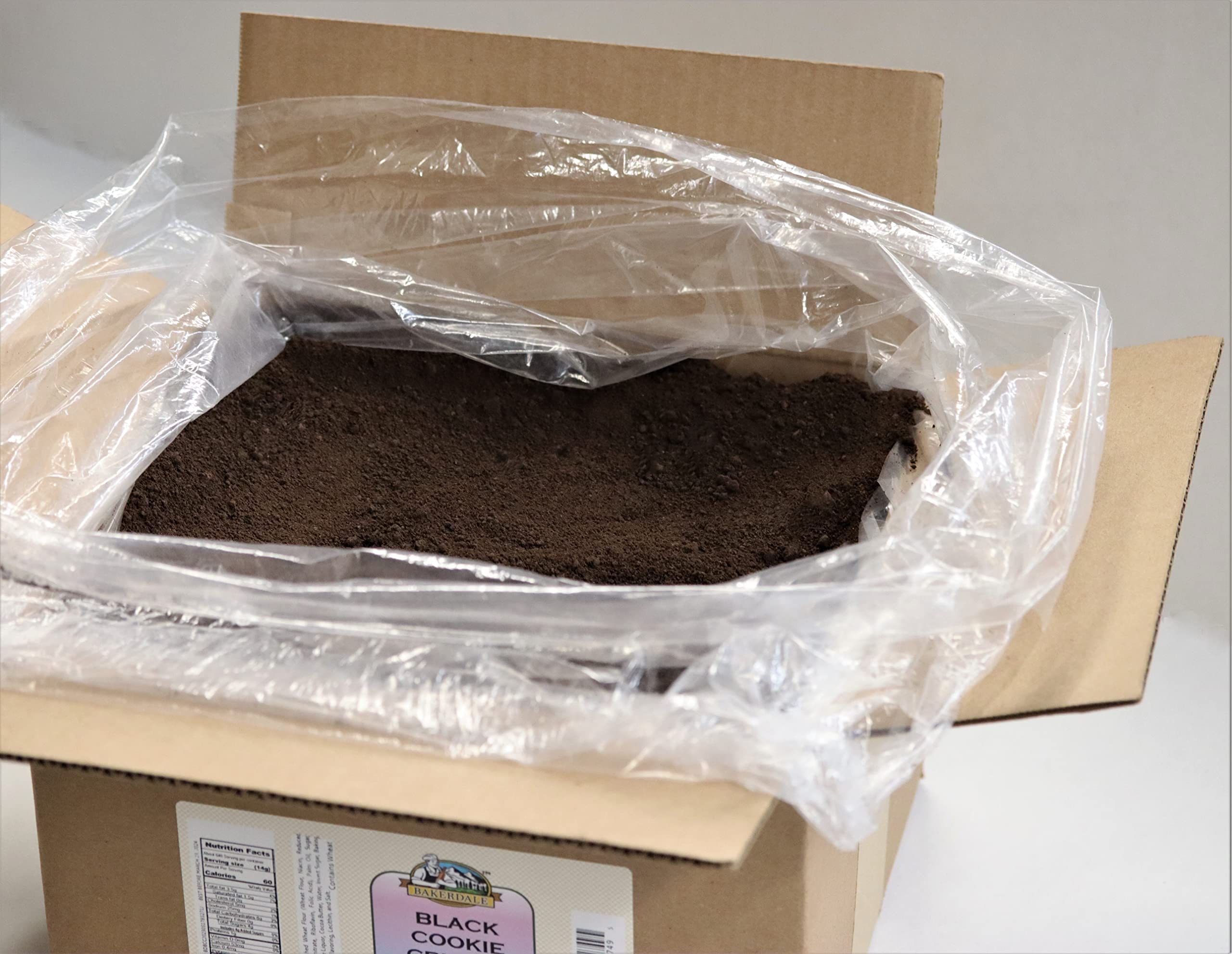Bakerdale Premium Black Chocolate Cookie Crumbs - 20 Lbs Bulk (For Pie Crust, Cake Decorating, Dessert Toppings & Ice Cream Garnish) - Ideal for Bakeries, Cafés & Home Baking