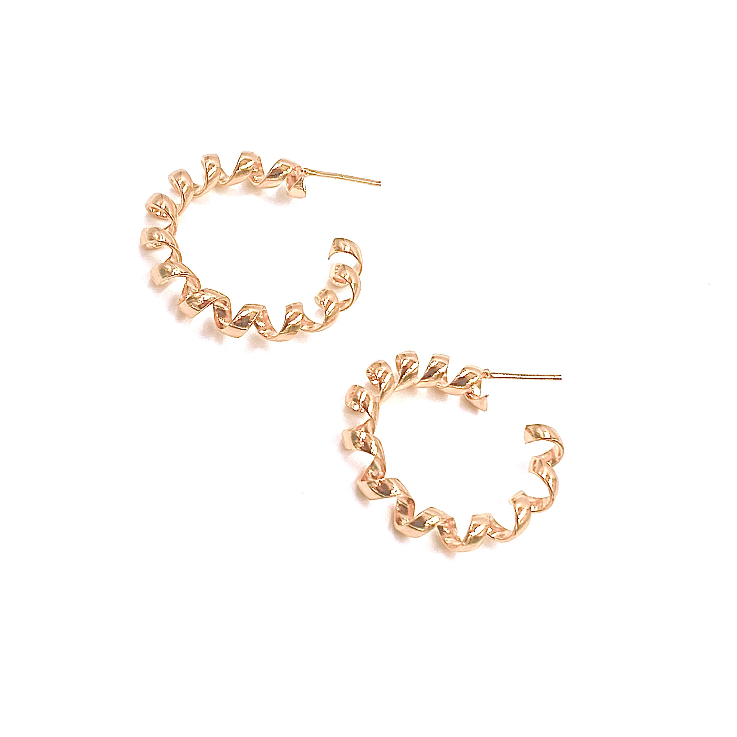 Ashley Gold Stainless Steel Open Slinky Hoop Earrings - Hypoallergenic Gold Plated Fashion Jewelry for Women - Perfect for Parties, Date Nights & Everyday Wear