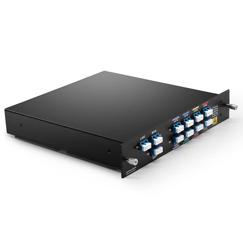 8-Channel CWDM MUX Demux Dual Fiber LGX Box (1470-1610nm) with Monitor & Expansion Port - LC/UPC Connector for Fiber Optic Network Expansion & Data Center Applications