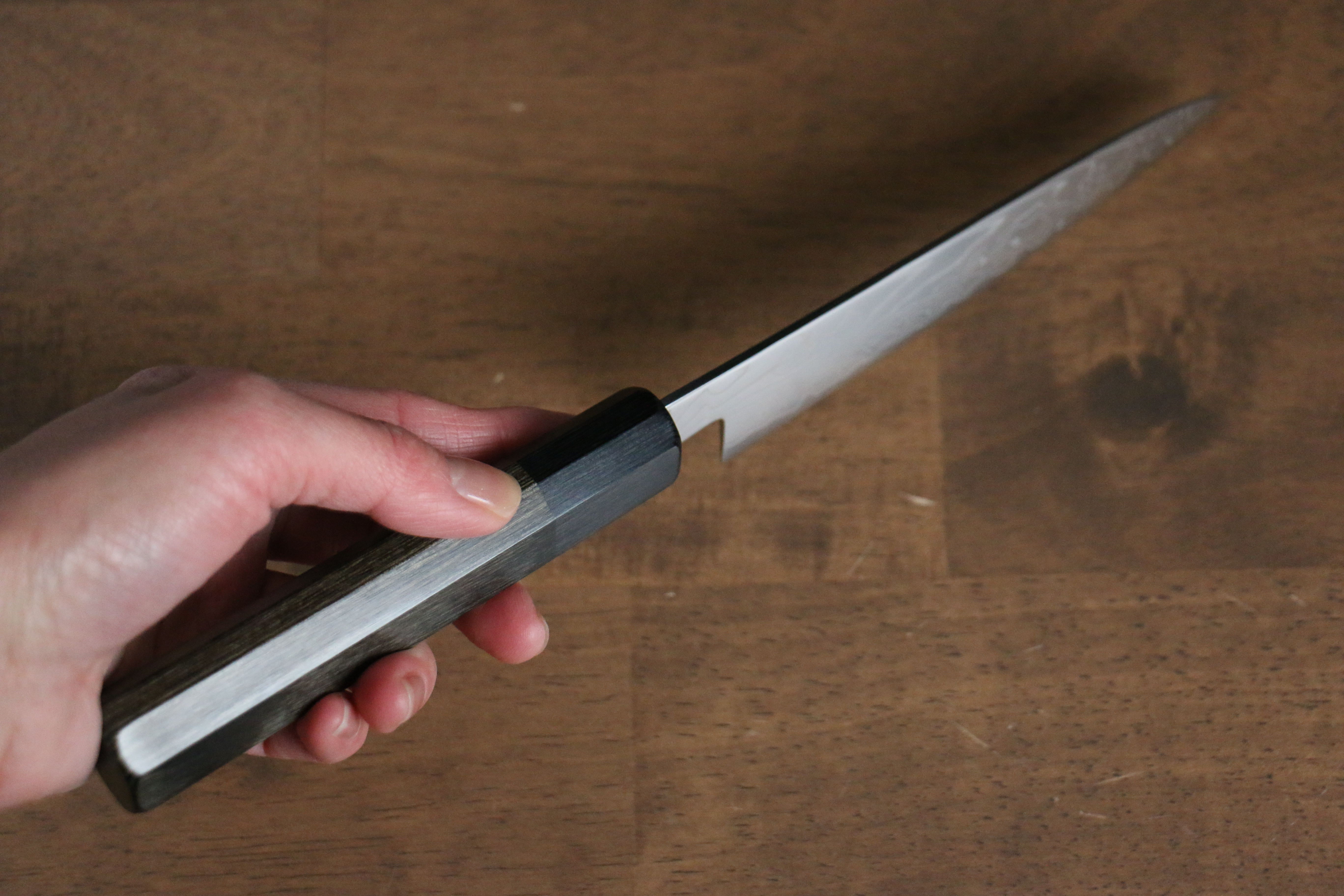 Premium Kajin Cobalt Special Steel Damascus Petty Knife 135mm - Gray Pakka Wood Handle - Japanese Kitchen Utility Knife for Slicing, Peeling & Precision Cutting - Perfect for Chefs & Home Cooking