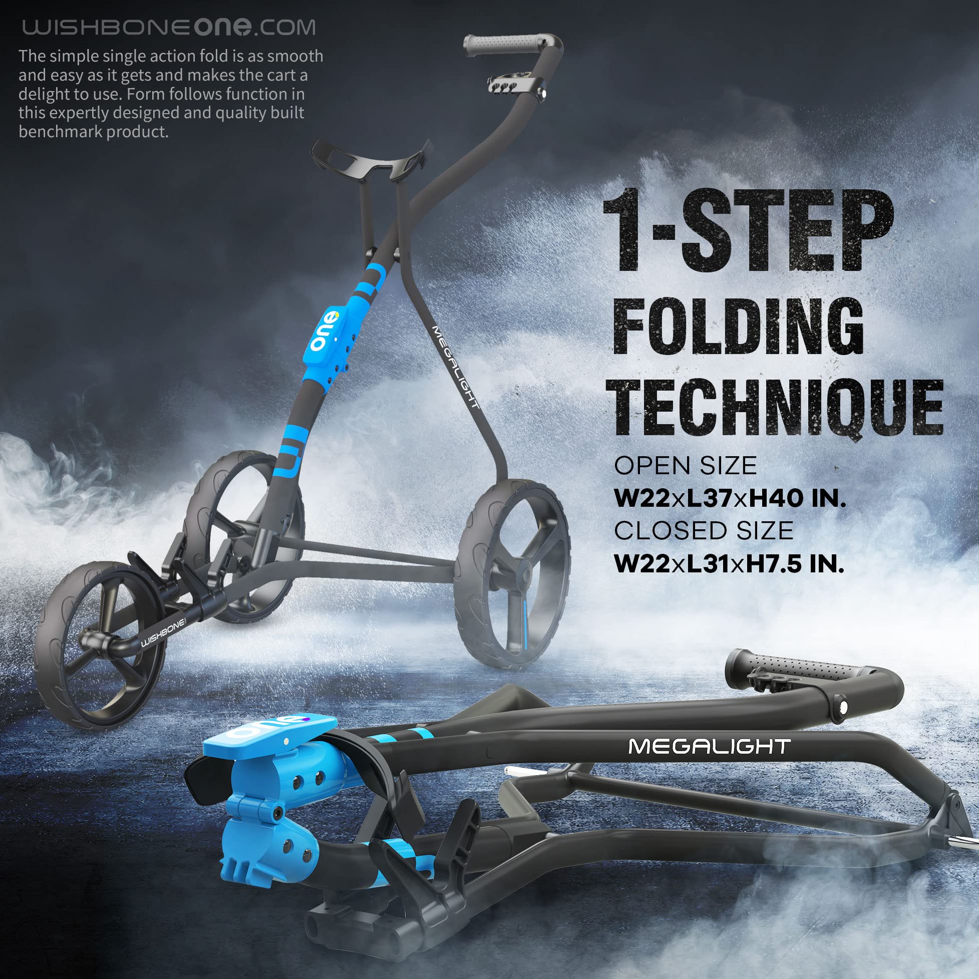 Premium 3-Wheel Golf Push Cart - Lightweight Folding Golf Trolley with Adjustable Handles | Perfect for Golfers, Caddies & Outdoor Sports Enthusiasts | Ideal for Golf Courses, Driving Ranges & Practice Sessions