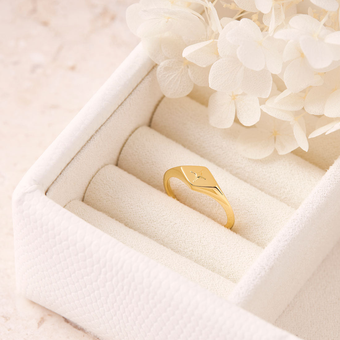 Celestial Diamond Signet Ring - 14K Gold Zodiac Jewelry for Women - Perfect for Gifts, Weddings & Everyday Elegance