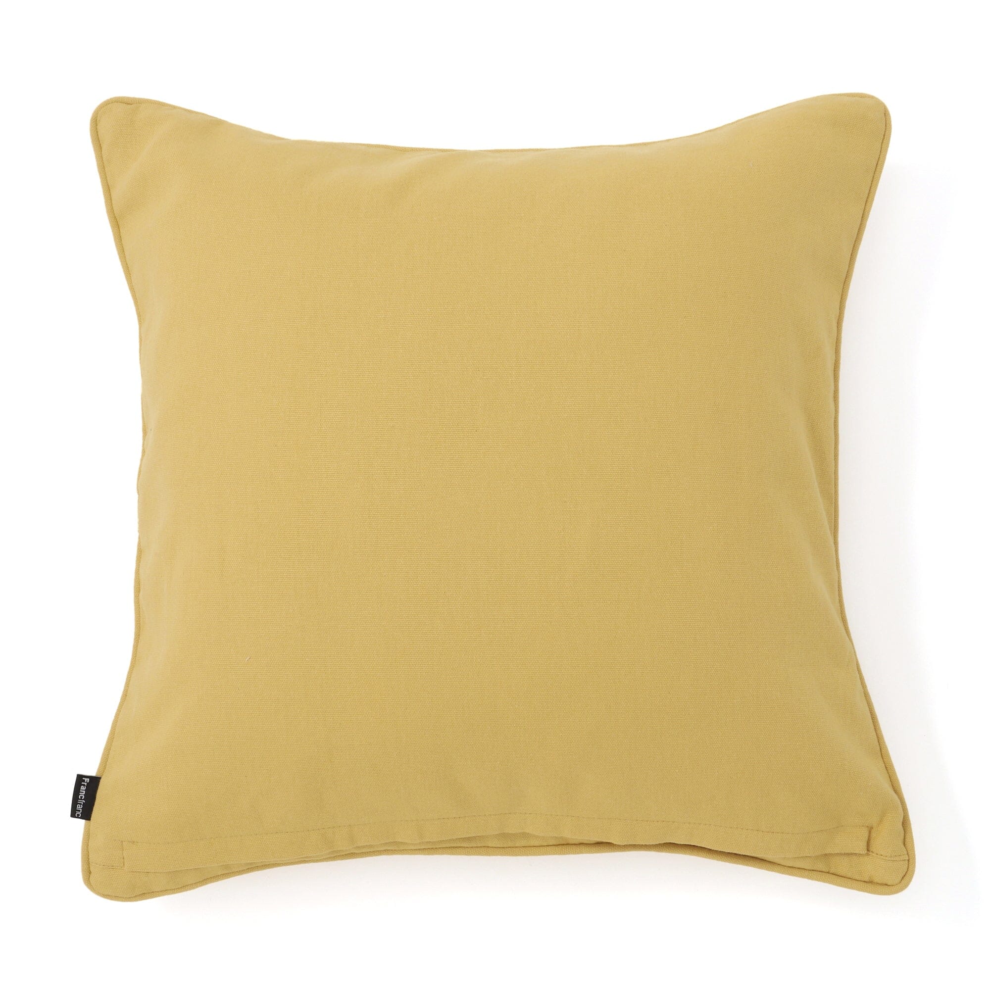 Embroidered Flower Cushion Cover 45x45cm Yellow - Decorative Throw Pillow Case for Sofa, Bed, Living Room & Home Decor