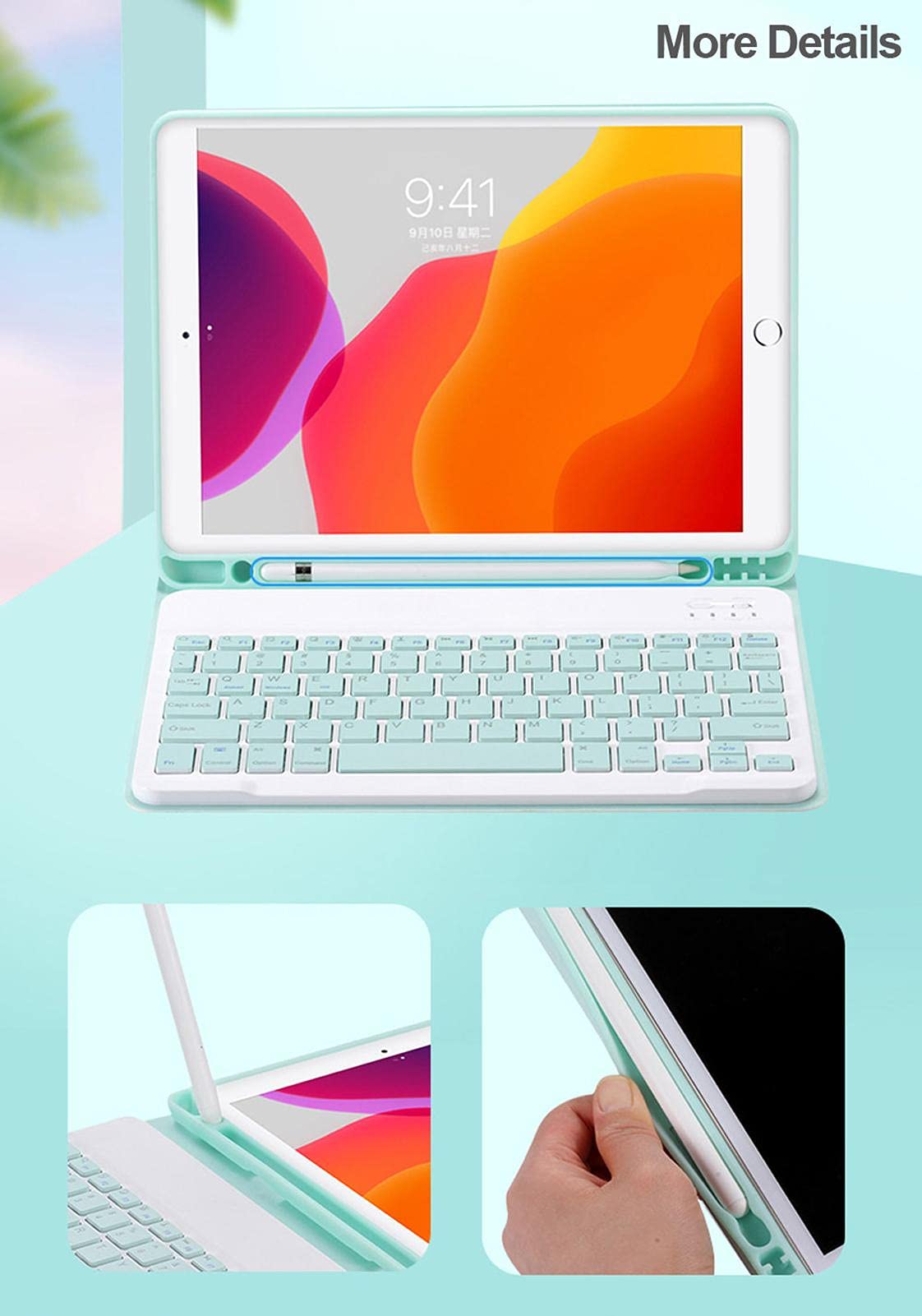 Bluetooth Keyboard Case for iPad Pro 9.7 - 7-Color Backlit with Pen Holder | Perfect for Work & Travel