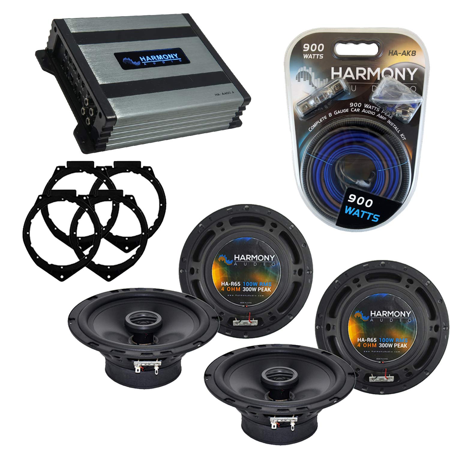 2007-2009 Saturn Outlook OEM Speaker Replacement - Harmony Audio R65 & HA-A400.4 Amp Bundle (2 Speakers) - Car Audio Upgrade for Enhanced Sound Quality | Perfect for Road Trips & Music Lovers